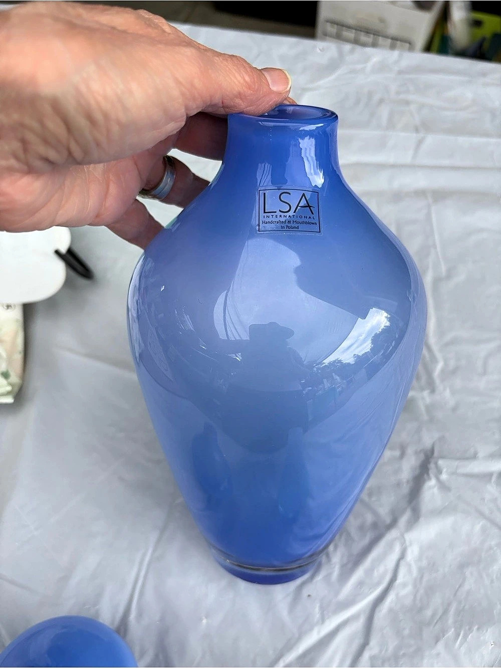 LSA International Glass Accents GP6 Blue Glass Vase Set